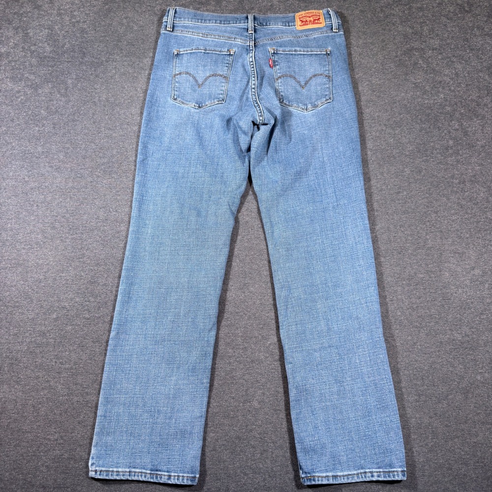 Levi's 314 Shaping Straight Jeans Women 30 Blue Mid Rise Stretch Denim Casual - Picture 3 of 9